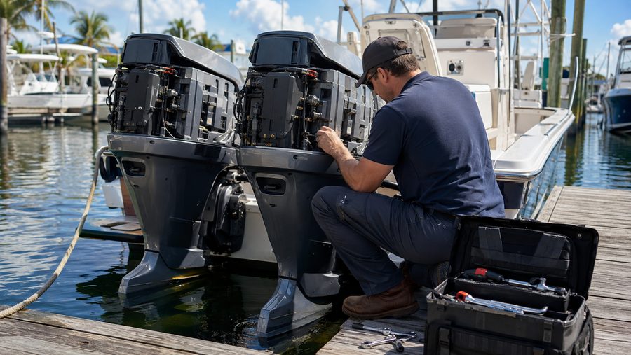 Twin outboard service